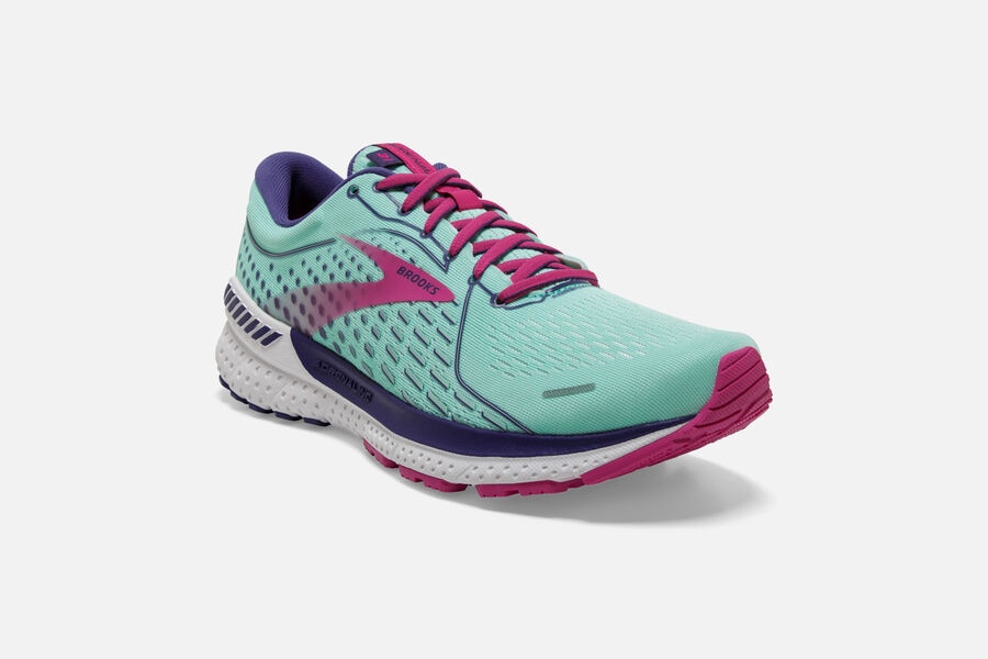 Brooks Running Shoes Womens Turquoise/Pink - Adrenaline GTS 21 Road - 2574-OVYRK